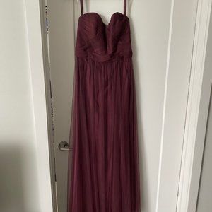 Amsale Maxi Bridesmaids Dress Burgundy